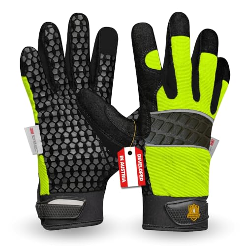 G4P Arctic Master - Winter Arbeitshandschuhe mit rutschhemmender Silikon-Beschichtung 1 Paar Handschuhe für kalte Arbeiten isolierend Bund mit Klettverschluss Gr. XL (Gr. 10) Farbe: Gelb