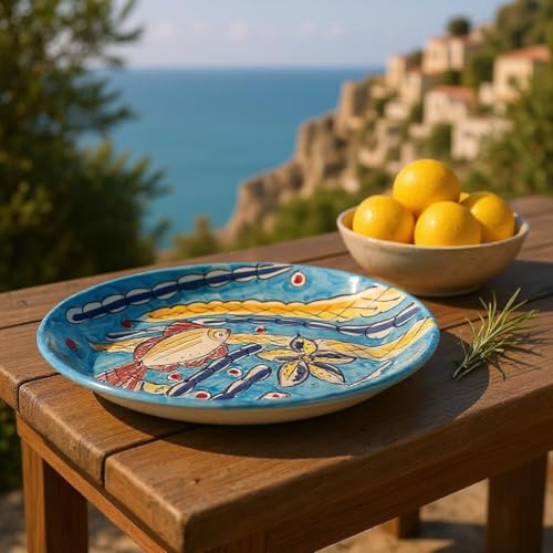 La Maison Unique: Piatto Ovale in Ceramica di Vietri – 38 cm | Decori Tradizionali Costiera Amalfitana 1904250909