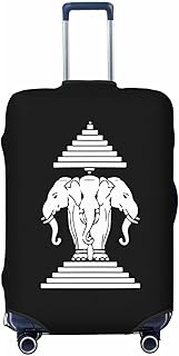Laos Three Headed Elephant Luggage Cover Elastic Washable Luggage Cover Scratch Resistant Travel
