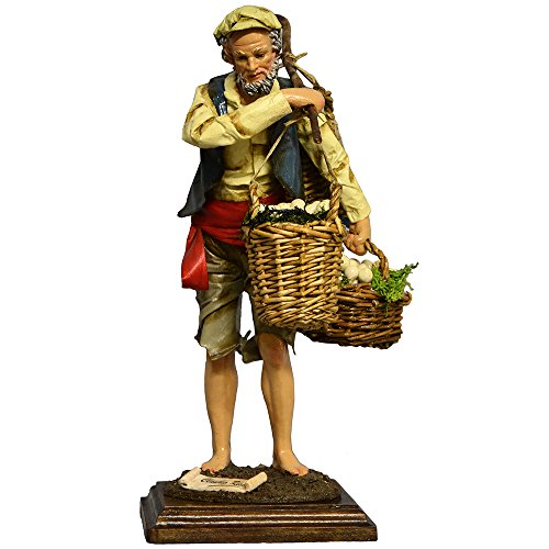  Arte Sacra di Claudio Riso – Il portatore di mozzarelle. Statuina in cartapesta e terracotta