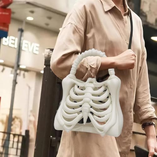 3D Printed Skeleton Bone Bag, Bag of Bones Halloween Decor, Skeleton Hand Bag, Gothic Bags, Skeleton Bones, Horror Purse4