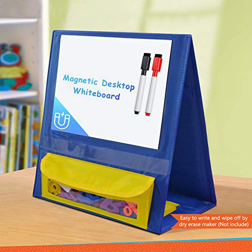 Eamay Magnetic Desktop Tabletop Stands Pocket Chart Foldable Samll Dry Erase Board Classroom Tool for Kids Education