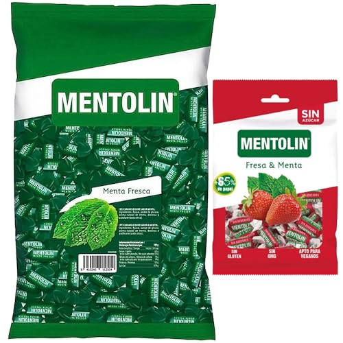 Mentolín caramelos duros menta fresca bolsa 1kg y de regalo fresa menta s/a bolsa 100g