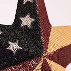 Cwi gifts metal and burlap patriotic barn star 18 american flag hanging star farmhouse wall decor 1  urban country home decor