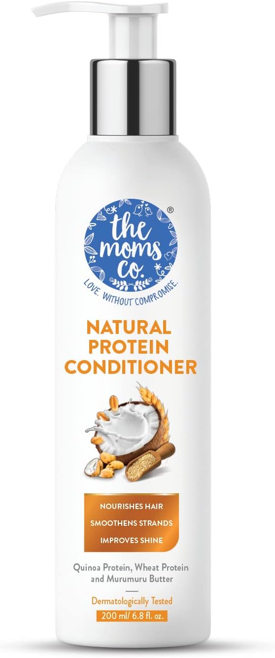 The Moms Co. Natural Protein Conditioner with Wheat & Silk Proteins Argan Oils Murumuru Seed Butter For Nourishes Smoothens & Repairs- (200 ml)
