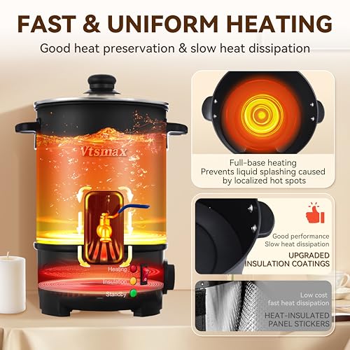 Vtsmax 12Lbs Wax Melter for Candle Making Pot with Temp Control and No-Clog Pour Spout, Easy to Use & Clean for Candle, Soap, Home & Commercial Use - Image 3