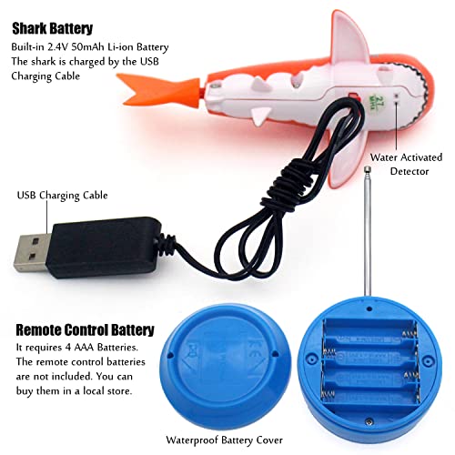 Tipmant Cute Rc Shark Mini Radio Remote Control Fish Boat Submarine Electric Realistic Animal Toy For Swimming Pool Water Tank Kids Birthday Gifts (Red) #TOP3