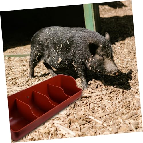 Mangeoire à cochons à 4 compartiments en plastique résistant pour élevage - 7