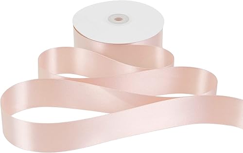 Miniatura 7 de MEEDEE Cinta de satén de oro rosa de 1-12 pulgadas, cinta de oro rosa Lux de doble cara por 50 yardas, cintas de satén de poliéster para