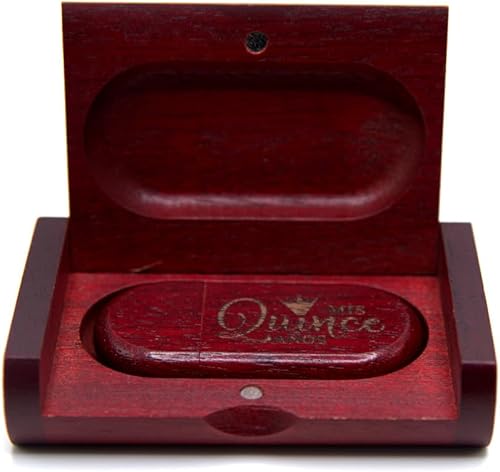 Miniatura 4 de Mis Quince Años - Memoria USB ovalada de madera, 64 GB, 3.0, unidad de pulgar de súper velocidadperfecta para videofotografía para