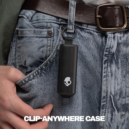 Image of Skullcandy Dime 360 Wireless Earbuds with Clip-Anywhere Case - True Black | In-Ear Fit, Bluetooth, Noise Isolating, 28 Hours Battery, Microphone for iPhone Android, Easy Clip-On Design for Travel