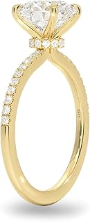 2CT Sterling Silver Engagement Rings AAAAA Cubic Zirconia CZ Wedding Promise Bands For Women Round Solitaire Simulated Diamond Silver/Gold Size 5-10