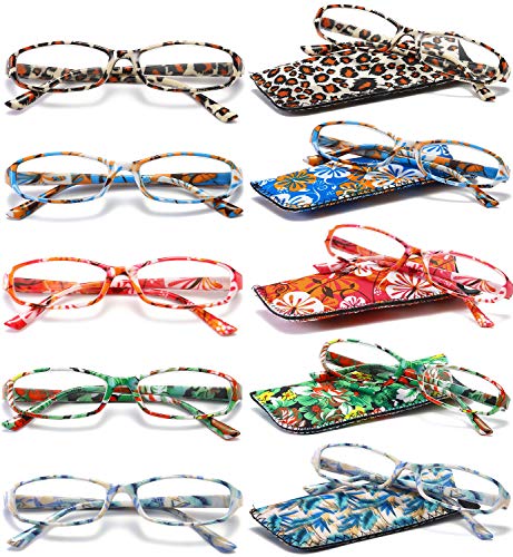 VEVESMUNDO Lesebrille Damen Herren Modern Federscharnier Blumen Lesehilfe Sehhilfe Brille Leicht Vintage mit Brillentasche 1,0 1,25 1,5 1,75 2,0 2,25 2,5 2,75 3,0 3,5 4,0 Cover