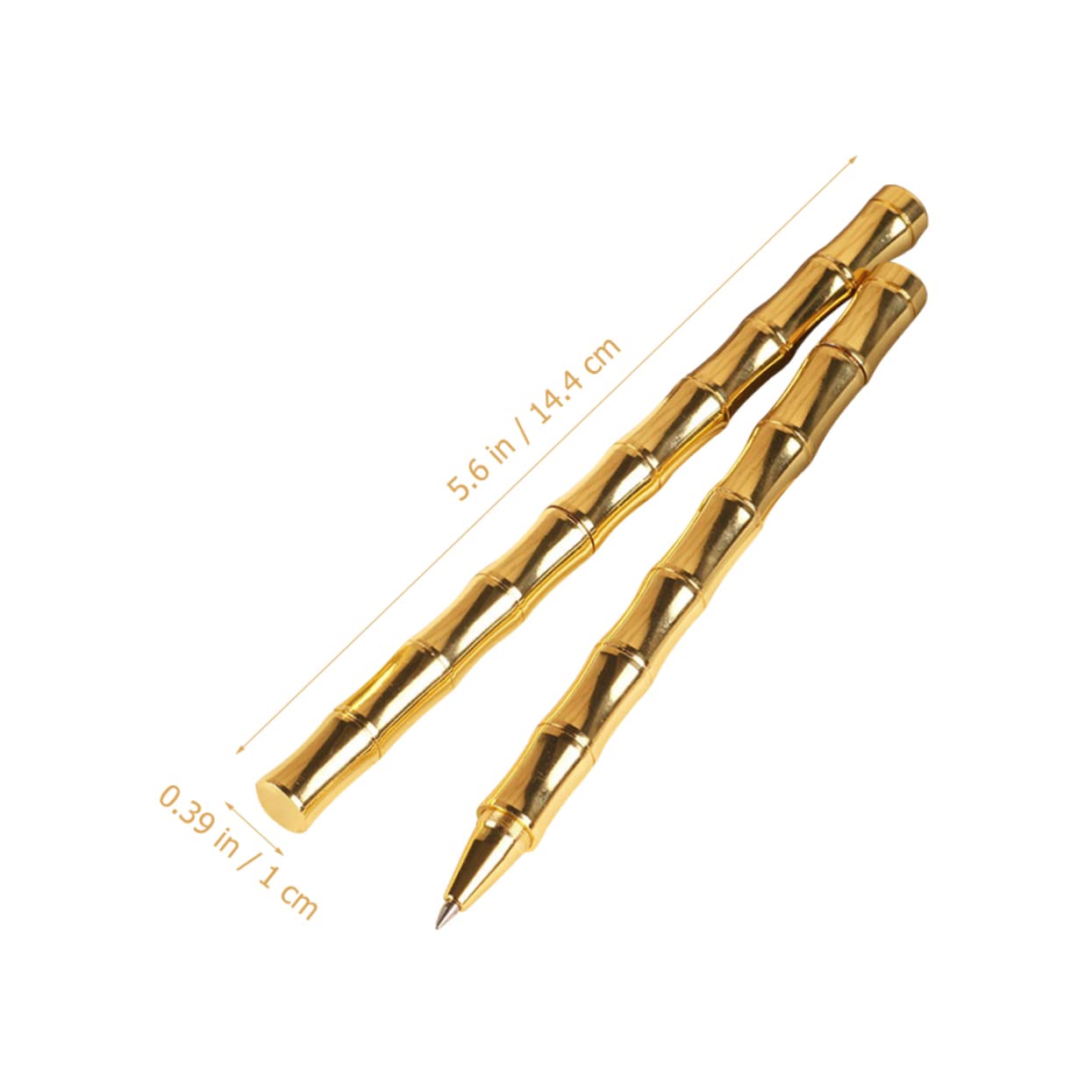 Tofficu 4 Ensembles Lot De 4 Stylos À Bille Décoratifs En Bambou Neutre Stylos À Encre Noire Fournitures De Bureau Créatifs En Laiton Doré 2 Pièces X 4 2 pièces * 4