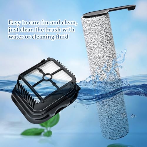 KiimSin Ersatz-Rollenbürste und Filter Zubehör für JONR ED12 Pro Max Nass- und Trockensauger Ersatzteile, 2 Walzenbürste + 2 HEPA Ersatzfilter + 1 Reinigungsbürste