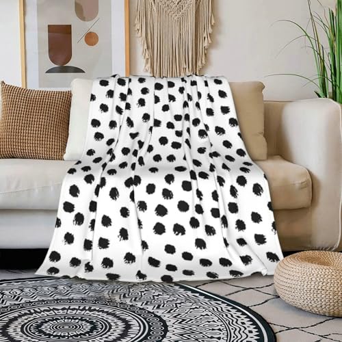 HGOD DESIGNS Polka Dots Throw Blanket Ultra Soft Warm All Season Brush Strokes Dots Decorative Fleece Blankets for Bed Chair Car Sofa Couch Bedroom 130x150cm - Image 3