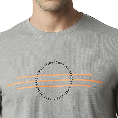 Image of Being Human Grey Regular Fit Men's Short Sleeves T-Shirt Clothing