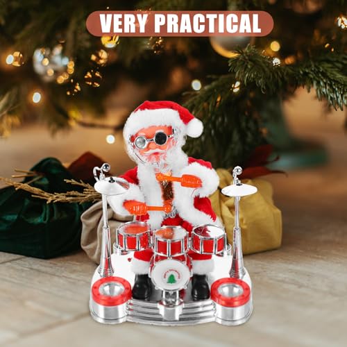 NUOBESTY Papai Noel musical em pé, Papai Noel dançante em movimento, bonecas elétricas de Papai Noel