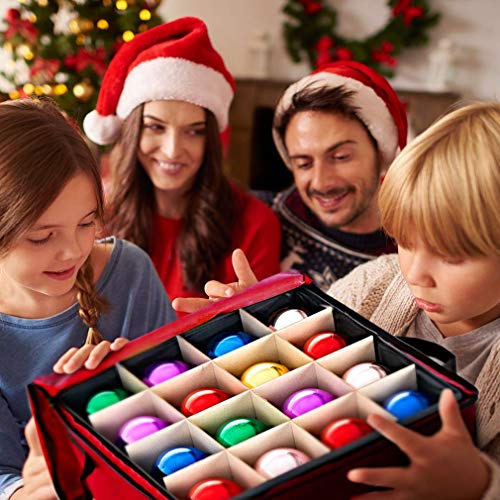 Miniatura 9 de Propik Caja De Almacenamiento De Adornos De Navidad, Organizador Con Capacidad Para Hasta 48 Bolas De Navidad Con 3 Bandejas Extraíbles Separadas, El Recipiente Tiene Separadores Para Organizar