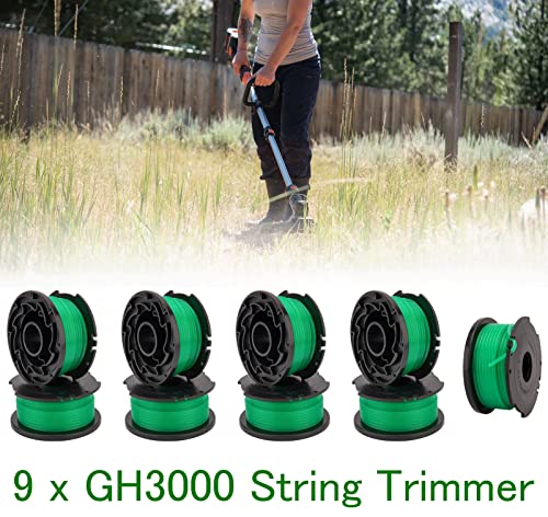 Ivonney Gh3000 String Trimmer Sf-080 Replacement Spool For Black And Decker Trimmer Spool Gh3000 Lst540 Lst540B Gh3000R, 20Ft 0.080 Inch Sf-080 Auto Feed Spool Line (9 Pack) #TOP6