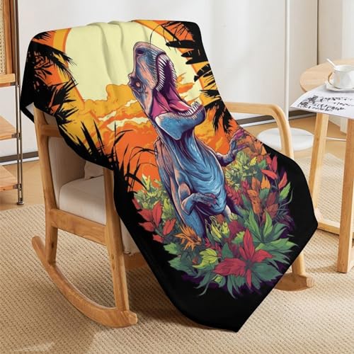 Manta de dinosaurios manta de franela de forro polar cálida para sofá 180x200 5