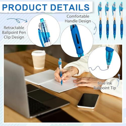 Image of 300 Pcs Gel Pens Bulk 0.5mm Ink Gel Pen Retractable Medium Point Rollerball Pens Quick Drying Smooth Writing with Comfortable Grip for School Office Journaling Note Homework (Blue)