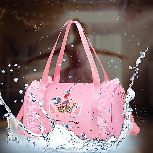 Image of Dorlubel Cute Toddler Ballet Dance Bag for little Girl Tutu Dress Bag with Key Chain
