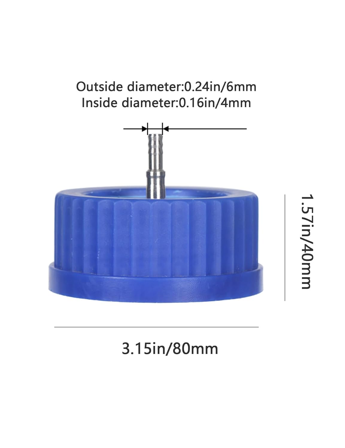Moonetto Stainless Steel Blue GL80 Safety Cap with Holes, VapLock Solvent Delivery Cap