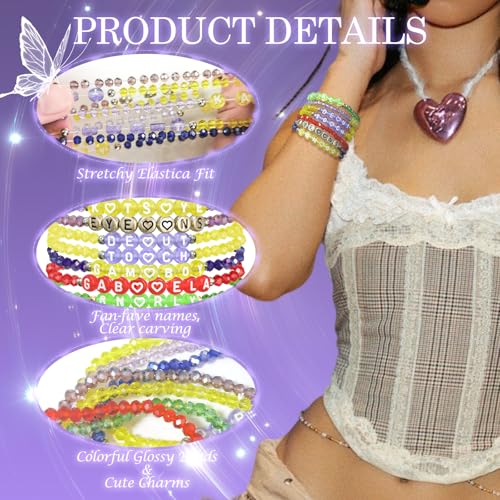 NEOVISTA Bracelets Inspired by KATSEYE Concert Merch,Includes KATSEYE, Eyekons, Gabriela, Gnarley, Debut, Touch, Gameboy Bracelets | Themed & Color-Coordinated for Fans | 7-Piece Set by NEOVISTA - Used condition - Image 3