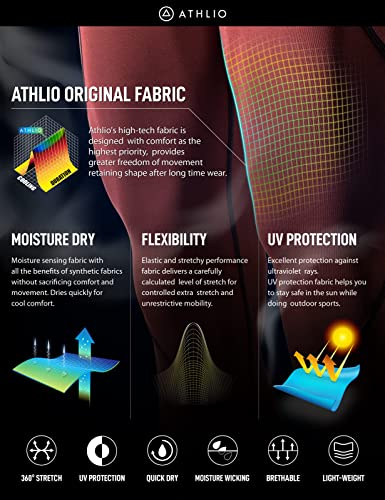 Athlio Men's Compression Pants Running Tights Workout Leggings, Cool Dry Technical Sports Baselayer, 3 Pack Utility Camo Black/Yellow/Brick, Large #TOP6