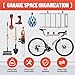 OLDVIND 16 Pack Garage Hooks Heavy Duty Steel Storage Utility Hook Set Anti Slip Wall Mount Garage Storage Organization and Tool Hangers for Power ＆ Garden Tools, Ladders, Bikes, Ropes