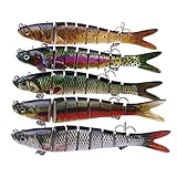 Cebo de pesca de productos comprados, Cebo de pesca 5pcs peck, cebo combinado, cebo multiarticular, Cebo de pesca marina para lubina, trucha, caballa, accesorios de pesca de agua dulce y salada