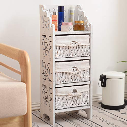 Rebecca-Mobili-Mesita-de-Noche-Shabby-comoda-con-3-cajones-de-Mimbre-Madera-de-Pino-Gris-Blanco-Dormitorio-Entrada-Medidas-78-x-285-x-22-cm-AxANxF-Art-RE4296 51pgqRJjl9L