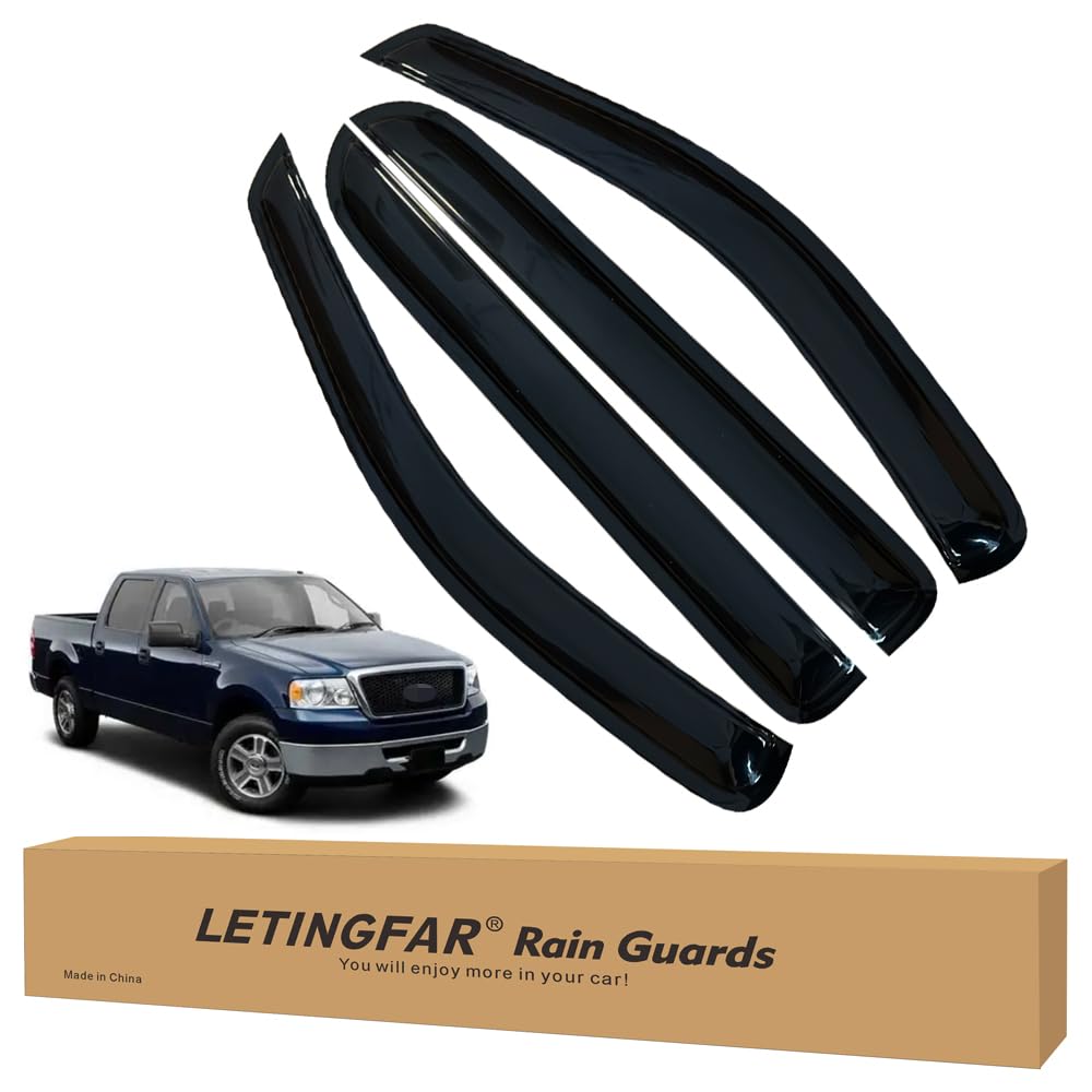 Window Visors Rain Guards for Ford F150 SuperCrew 2004 2005 2006 2007 2008 Accessories, Wind Deflectors Vent Shades for Ford F150