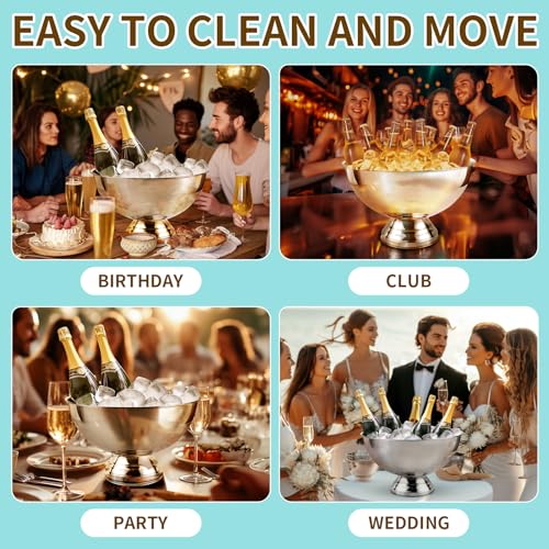12L Premium Large Size Ice Bucket, Stainless Steel Champagne Bucket for Parties with Great Performance and Sleek Design by Generic - Image 8