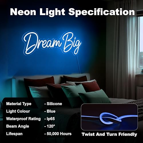 Image of Forus 5 Meter LED Neon Strip Light Blue - Waterproof Flexible Cuttable Rope Light for Wall Decor, Outdoor Lighting, Diwali Lights, Festival Decoration, Room & Shop Signage - 6 Month Warranty