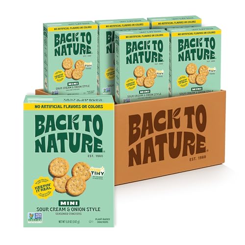 Image of Back to Nature Sour Cream & Onion Seasoned Mini Crackers, Non GMO Snack 6pk
