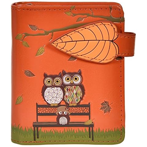 Shag Wear Women's Small Zipper Wallet The Park Bench Orange, Orange, Travel Wallet Cover