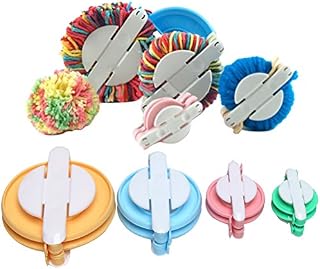 SUMAJU Pompom Maker,Pom Pom Maker Fluff Ball Weaver DIY Knitting Craft Tool Kit, Set of 4,Color Random