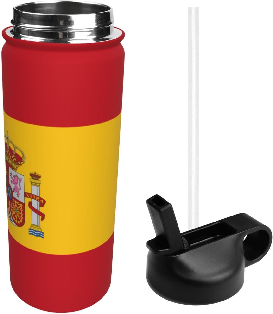 Spanish flag Travel insulated water bottle (18 oz), a must-have for camping, fitness and hiking image 2