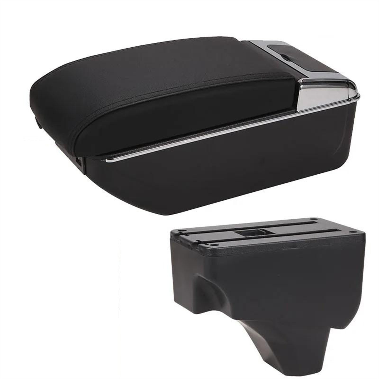 NOHEEU Car Center Console Storage Box Multifunctional Armrest Interior Accessories For 208 2008 2019-2024(B2 Black line 7USB)