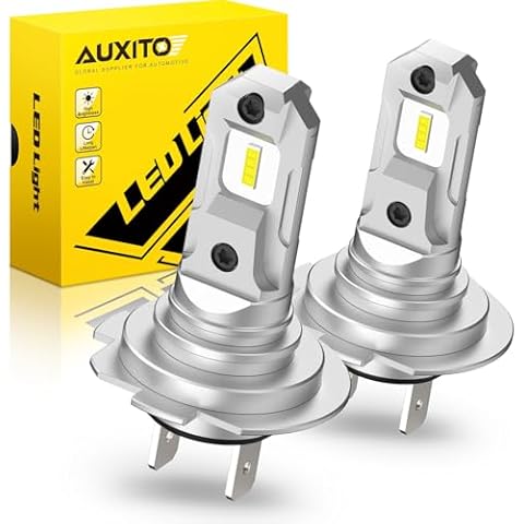 AUXITO Upgraded 2025 H7 h7ll LED Light Bulbs, 6500K White Super Bright, 1:1 Halogen Size, W/CSP Chips H7 Fog Lights, No Adapter Required, 5-Min Easy Installation, Non-polarity, Pack of 2 Cover