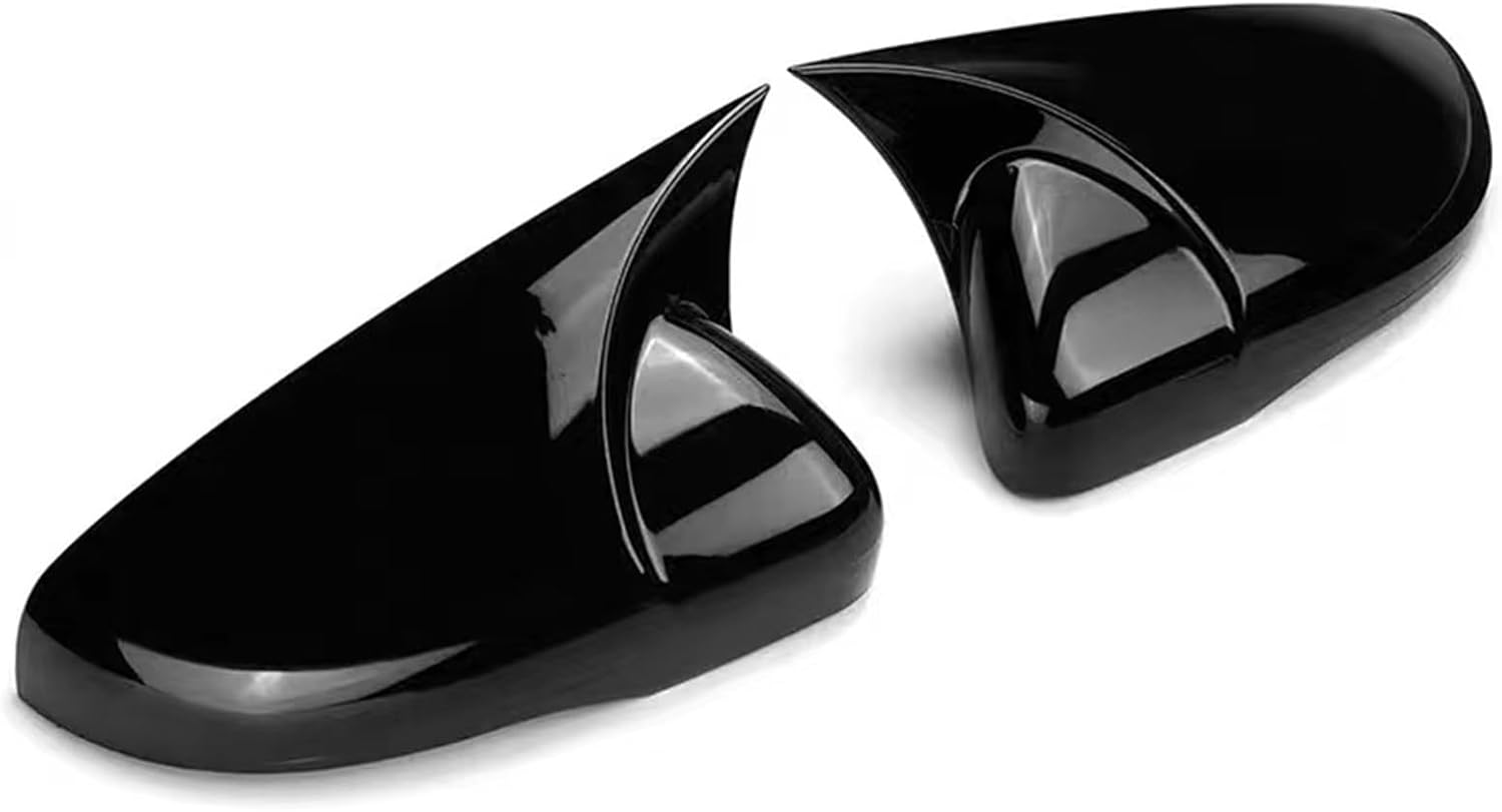 Compatible For Golf 6 MK6 GTI GTD 2009-2013 Car Rearview Side Mirror Cover Wing Cap Exterior Door Case Trim Carbon Fiber Look (Color : Gloss Black)