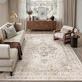 PureCozy Vintage Tappeto Salotto 200x300cm Beige Grande Antiscivolo Lavabile Cameretta Tappeti Soggiorno Camera da Letto Office Cucina Carpet Morbido Pelo Corto Rug