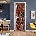 COLORSPRING 3D Book Shelf Door Mural Wallpaper Stickers Self-Adhesive Decor Removable for Home Room Decoration (MT-262)