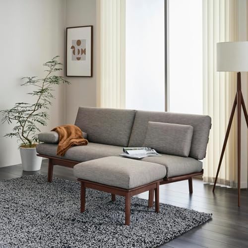 【カリモク正規品】ソファー 3人掛け 長椅子 オットマン付２点セットブラウン モカブラウン 幅179cm karimoku 100L1027-2のサムネイル