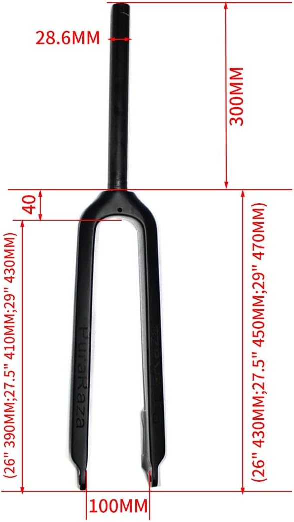 カーボンファイバー リジッドフォーク 26/27.5/29ER マウンテンバイク ハードフロントフォーク 1-1/8'