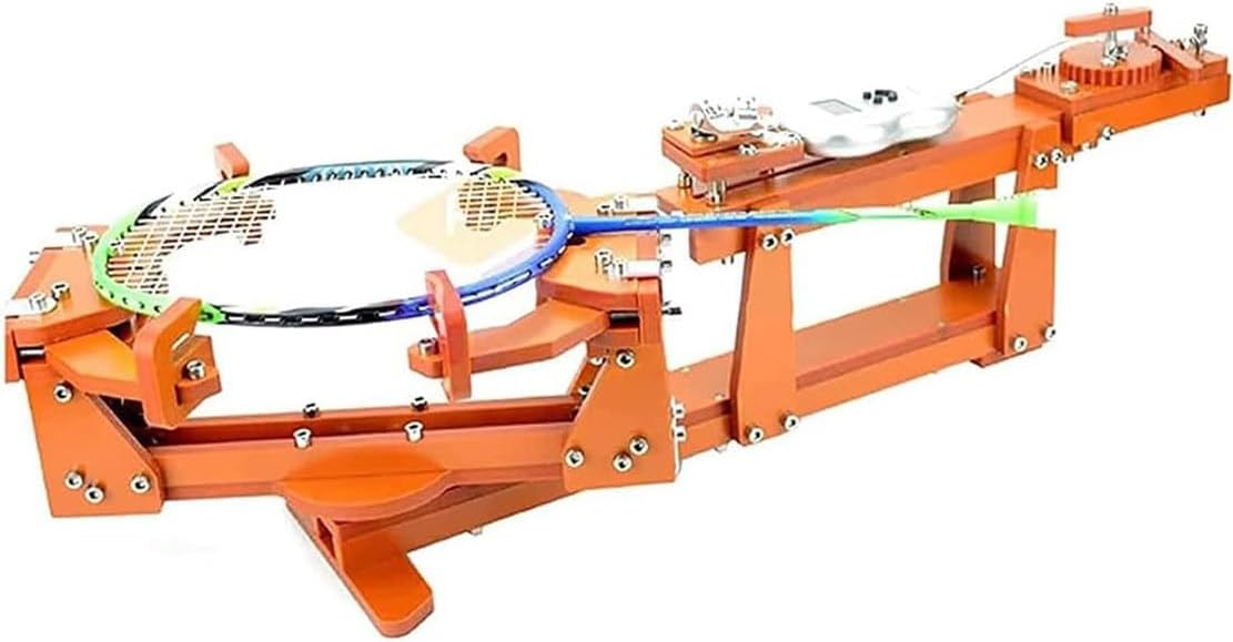 NYMFEA Badminton Racket String Machine, Threading Machine Racket String Tools - Strings Racquetball, Squash, Tennis or Badminton Rackets, 360-Degree Turntable Rotation, 6-Point Fixed