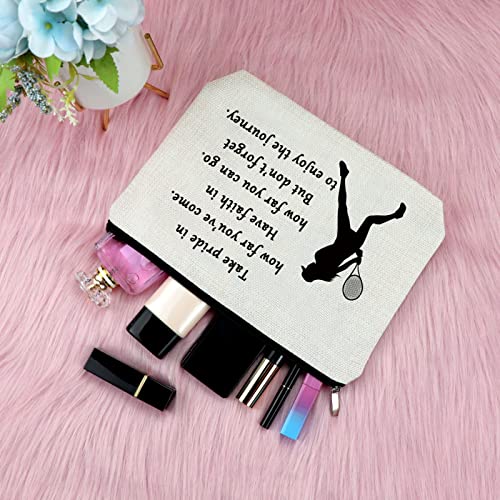 Tennis Gifts Makeup Bag Inspirational Gifts for Tennis Player Lover Cosmetic Bag Birthday Graduation Presents for Girls Daughter Sister Niece Travel Toiletry Pouch Christmas Friendship Keepsake4