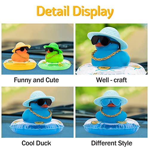 wonuu Acessórios de carro rosa Patos de borracha Decorações de painel Pato de borracha Acessórios Ro